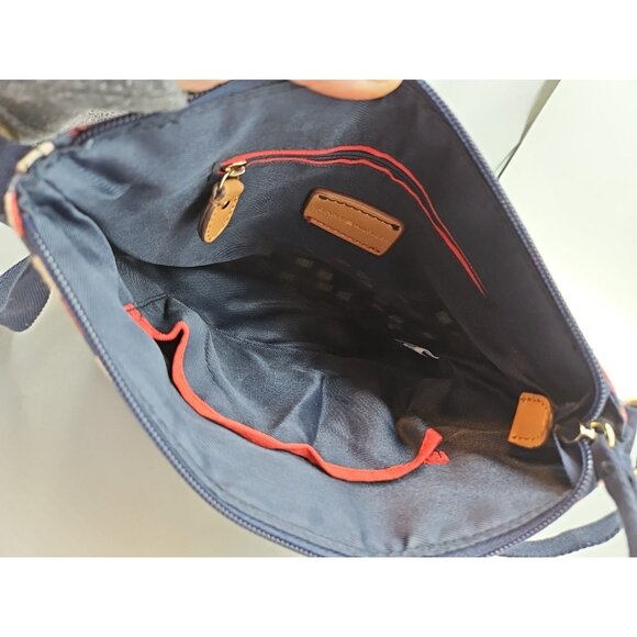 Tommy Hilfiger Red White & Blue Geo Print Crossbody Purse Gold Accent Hardware - Picture 6 of 7